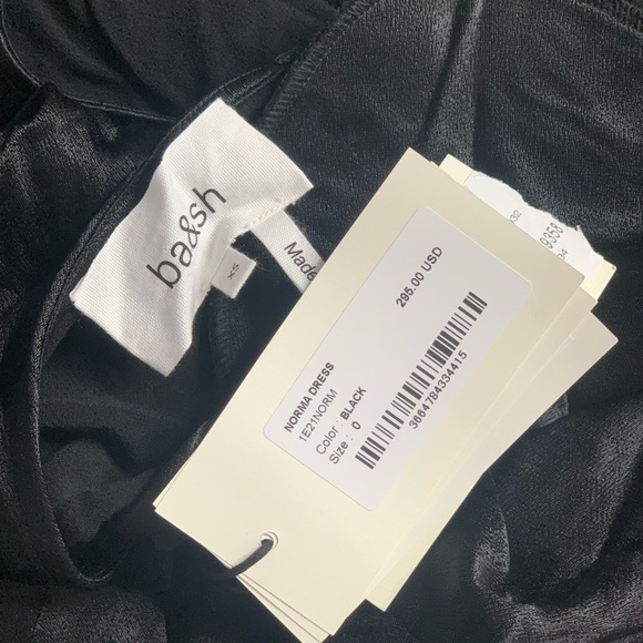 New! ba&sh Norma V-Back Mini Satin Dress - Picture 11 of 11